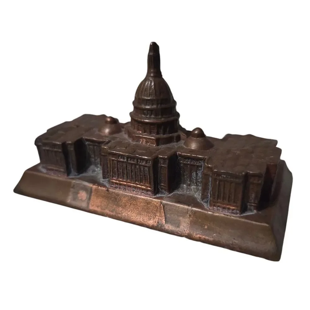 Vintage Washington DC Capitol Building Brass Travel Souvenir Made in USA